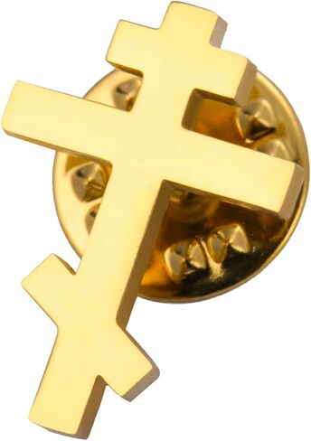 Dreamtimes Antique Orthodox Cross Brooch Pin Stainless Steel Religious Jewelry for Men & Women Christian Faith Symbol Vintage Enameled Lapel Pin Lightweight Durable Gift for Daily Wear in Saudi Arabia