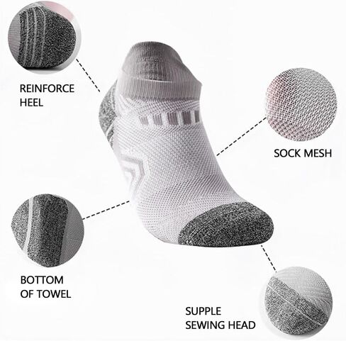 5 Pairs Cushioned Ankle Socks for Women Men Quick-Dry Moisture Wicking Anti-Friction Athletic Socks One Size in Saudi Arabia