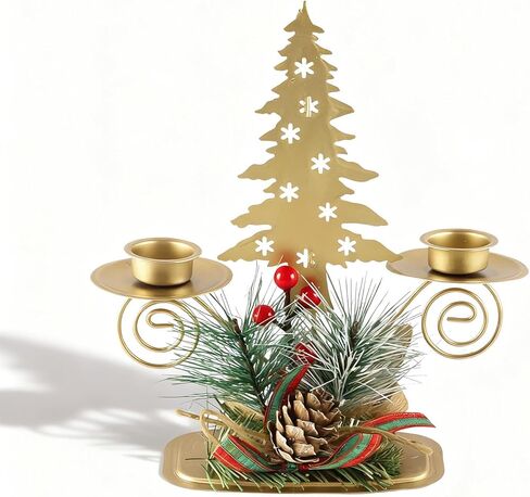 حاملات شموع ABTOLS Star Tealight مع التوت الأحمر، حامل شمعدان ذهبي لعيد الميلاد على شكل ندفة الثلج لشمعة مستدقة وحامل ضوء الشاي لطاولة مركزية وزخارف عيد الميلاد الاحتفالية ديكور المنزل in Kuwait