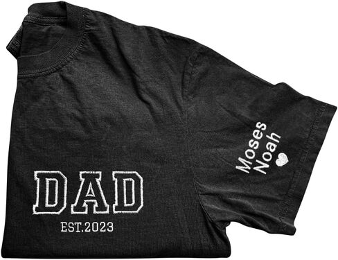 Personalized Dad Embroidered Shirt with Kids Names, Custom Dad Gift, Daddy Gift from Daughter Son, Fathers Day Shirt in Saudi Arabia