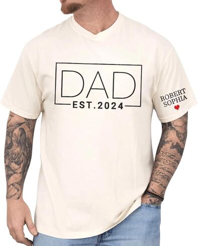 Personalized Dad Embroidered Shirt with Kids Names, Custom Dad Gift, Daddy Gift from Daughter Son, Fathers Day Shirt in Saudi Arabia