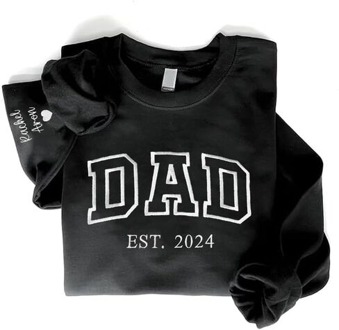 Personalized Dad Embroidered Shirt with Kids Names, Custom Dad Gift, Daddy Gift from Daughter Son, Fathers Day Shirt in Saudi Arabia