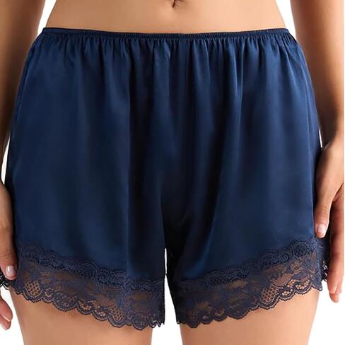 Women Satin Silk Lace Shorts Comfy Elastic Waist Coquette Micro Mini Shorts Y2k Low Rise Lounge Slip Pj Bottoms in Saudi Arabia
