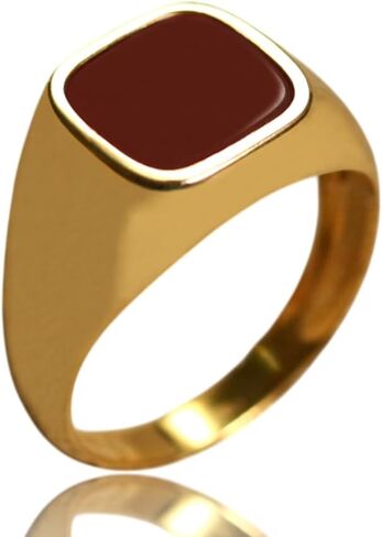Minimalist Cushion Gemstone Rings For Men in 925 Silver, Classic Stone Mens Ring For Boyfriend, Fashion Mens Wedding Band, Agate - Carnelian - Onyx - Tigers Eye, Trendy Sterling Silver Jewelry in Saudi Arabia