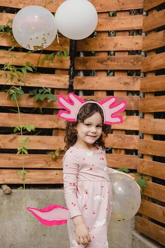 DANEOJES 2PCS Axolotl Headband Tail Pink Axolotl Costume Set for Halloween Cosplay Birthday Party Supplies in Saudi Arabia