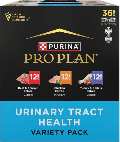 Purina Pro Plan Urinary Cat Food Wet Variety Pack Urinary Tract Health Chicken, Beef and Chicken, and Turkey and Giblets - (2 Packs of 12) 3 oz. Cans in Saudi Arabia