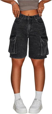 Women's Jorts Baggy Jean Shorts Denim Low Waist Y2K Bermuda Cargo Shorts in Saudi Arabia