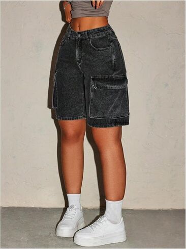 Women's Jorts Baggy Jean Shorts Denim Low Waist Y2K Bermuda Cargo Shorts in Saudi Arabia