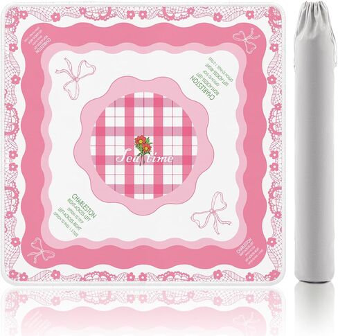 Mahjong Mat with Non-Slip & Noise Reduction, 32.4x32.4 Inch Waterproof Mahjong Mat for Table, Stitched Edges, Game Instructions, Foldable Neoprene Game Mat for Mahjong/Board Games/Card Games in Kuwait