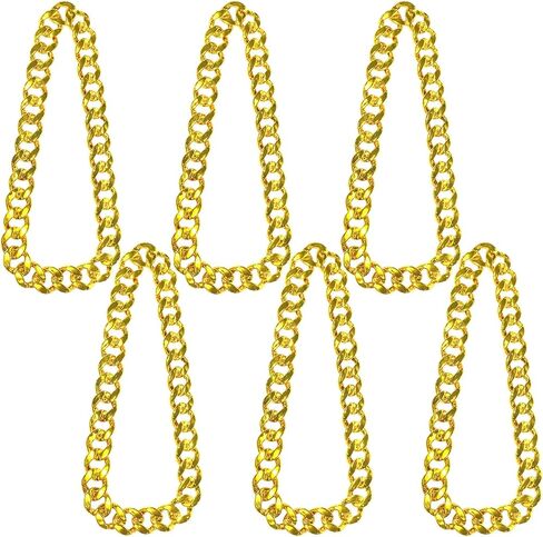 6PCS 31.4 Inch Hip Hop Chains, Chunky Gold Rapper Necklaces for Men & Women, 80s 90s Costume Accessories in Saudi Arabia