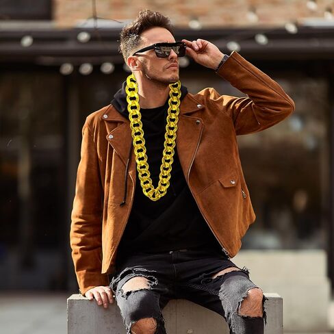 6PCS 31.4 Inch Hip Hop Chains, Chunky Gold Rapper Necklaces for Men & Women, 80s 90s Costume Accessories in Saudi Arabia
