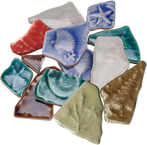 1 Box 200g Broken Ceramic Tile Irregular Mosaic Tiles Bulk Mixed Shapes Colorful Porcelain China Tiles Pieces for DIY Crafts Plates Flowerpots Vases Cups Home Decor Mosaic Arts Supplies in Kuwait