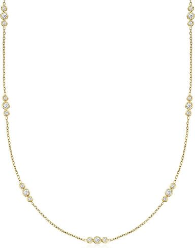 Ross-Simons 1.00 ct. t.w. Diamond Trio Station Necklace in 14kt Yellow Gold in Saudi Arabia