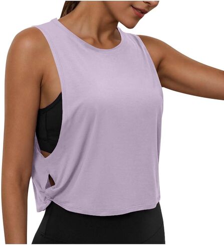 Tank Tops for Women Casual Sleeveless Sports Side Hollow Vest Lightweight Breathable Activewear Workout Yoga Crop Shirts in Saudi Arabia
