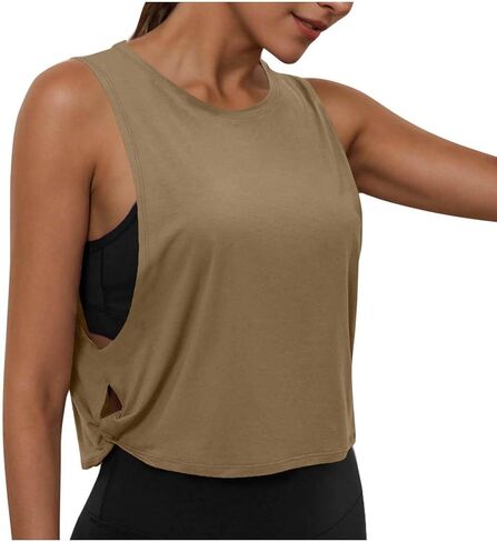 Tank Tops for Women Casual Sleeveless Sports Side Hollow Vest Lightweight Breathable Activewear Workout Yoga Crop Shirts in Saudi Arabia