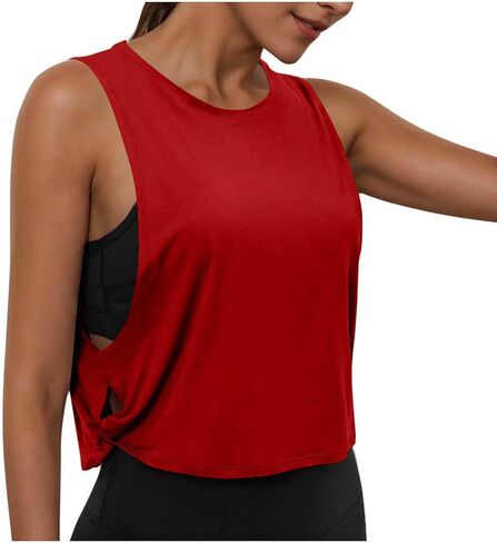 Tank Tops for Women Casual Sleeveless Sports Side Hollow Vest Lightweight Breathable Activewear Workout Yoga Crop Shirts in Saudi Arabia
