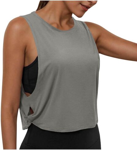Tank Tops for Women Casual Sleeveless Sports Side Hollow Vest Lightweight Breathable Activewear Workout Yoga Crop Shirts in Saudi Arabia