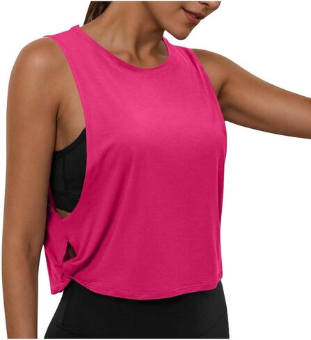 Tank Tops for Women Casual Sleeveless Sports Side Hollow Vest Lightweight Breathable Activewear Workout Yoga Crop Shirts in Saudi Arabia