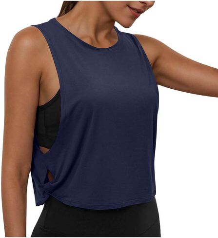Tank Tops for Women Casual Sleeveless Sports Side Hollow Vest Lightweight Breathable Activewear Workout Yoga Crop Shirts in Saudi Arabia