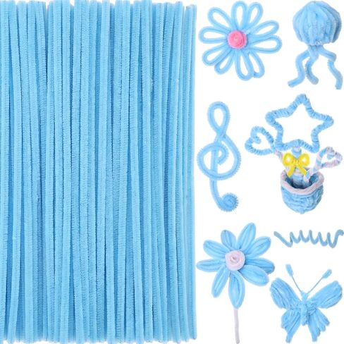 RoundFunny 200 Psc 24 Inch Extra Long Pipe Cleaners Black Chenille Stems Pipe Cleaners Craft Fluffy Chenille Stems Craft Supplies for DIY Arts Projects Creative Decoration in Kuwait