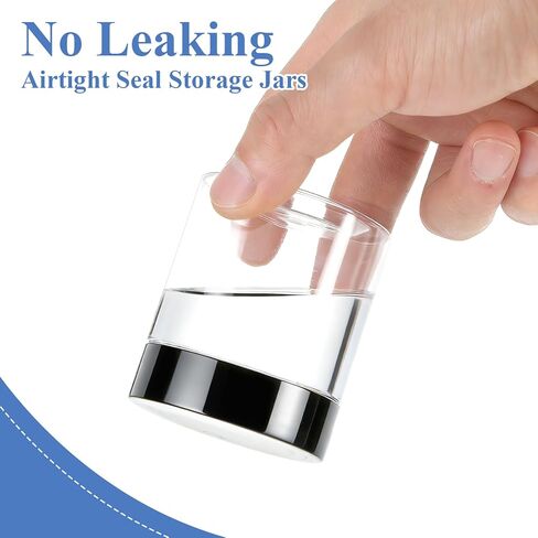 100 Pack 4Oz Plastic Jars Round Clear Cosmetic Container with Black Lids, Wide Mouth Small Jars Leak-Proof for Lotion, Cream, Ointments, Makeup, Eye shadow, Rhinestone, Samples, Pot, Travel Storage in Kuwait