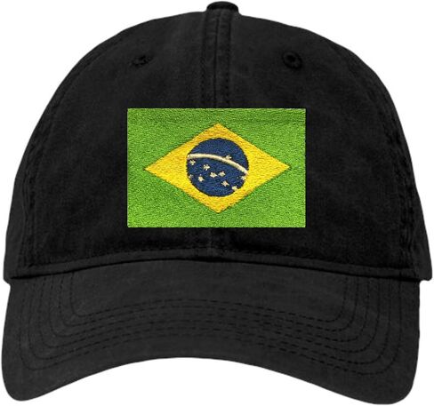Go All Out Adult Brazil Flag Embroidered Deluxe Dad Hat in Saudi Arabia