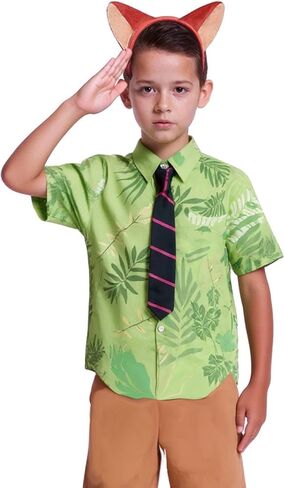 Kids Hawaiian Floral Shirts,Halloween Cosplay Costume with headband & neckties in Saudi Arabia