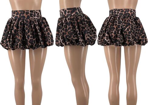 XZLUFNY Women Y2K Bubble Short Skirt Elastic High Waist Pleated Puffy Balloon Mini Skirts in Saudi Arabia