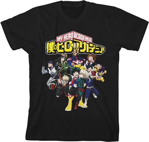 Bioworld My Hero Academia Characters Youth Black Short Sleeve Crew Neck Tee in Saudi Arabia