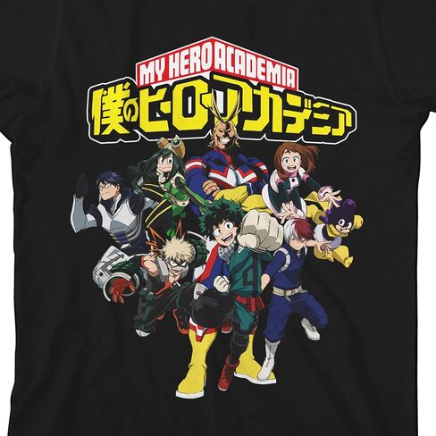 Bioworld My Hero Academia Characters Youth Black Short Sleeve Crew Neck Tee in Saudi Arabia