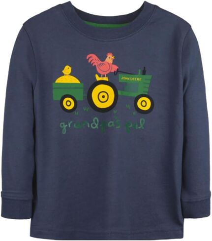 John Deere Blue Long Sleeve Grandpa's Pal Tractor Wagon Toddler T-Shirt Sizes 2T 3T 4T in Saudi Arabia