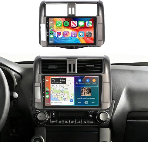 for Toyota Land Cruiser Prado 150 2010-2013 Car Stereo Radio with Snapdragon 8Core 4GB+64GB 9Inch IPS Touchscreen Wireless Carplay/Android Auto DSP Hi-Res 5/6GhzWiFi GPS Android 13 FM/RDS SWC Camera in Kuwait