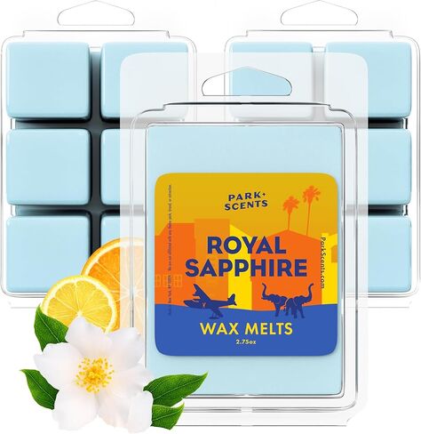 Park Scents Royal Sapphire – Theme Park Resort Luxury Hotel Candle Wax Melts – Jasmine Citrus Amber YlangYlang Wax Cubes – Vegan Soy Blend – Birthday Gifts for Women, Sister, Friend, Hostess (3 Pack) in Saudi Arabia