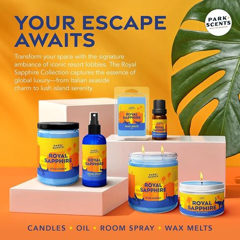 Park Scents Royal Sapphire – Theme Park Resort Luxury Hotel Candle Wax Melts – Jasmine Citrus Amber YlangYlang Wax Cubes – Vegan Soy Blend – Birthday Gifts for Women, Sister, Friend, Hostess (3 Pack) in Saudi Arabia