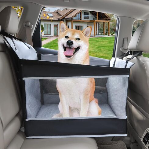 Dog Car Seats for Small Dogs, Luxury PU Leather Booster Seat for Dogs, Small Carseat, Can be Used as Dog Carrier Bag in Kuwait
