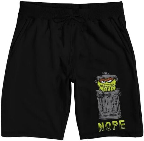 Sesame Street Oscar The Grouch Nope Men’s Black Sleep Pajama Shorts in Saudi Arabia