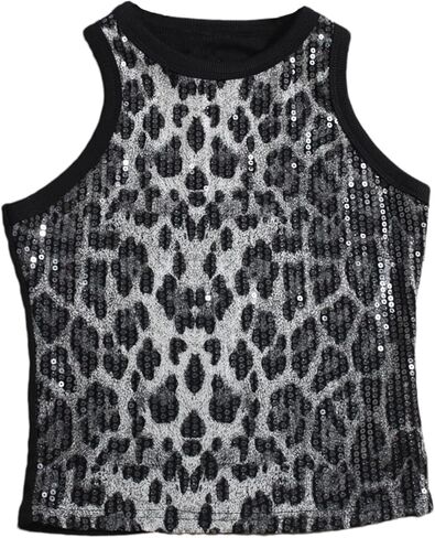 Womens Sequin Tank Tops Sparkle Sexy Sleeveless Club Party Camisole Casual Y2K Slim Crop Summer Vest in Saudi Arabia