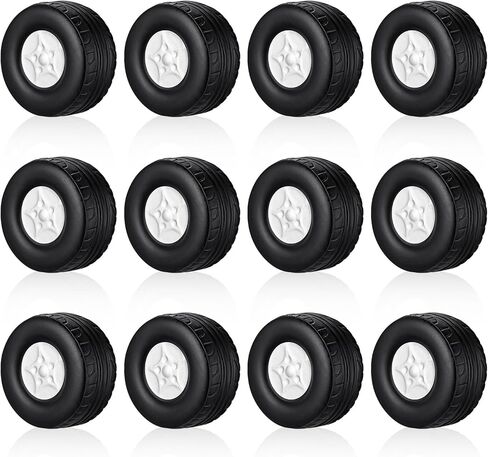 Chivao 6 Pcs Racing PU Foam Stress Toys Squeezable Wheel Stress Toys Car Party 2.56 x 1.57 Inches for Adults Anxiety Relieve Boys Racing Theme Birthday Party Supplies Black White in Saudi Arabia