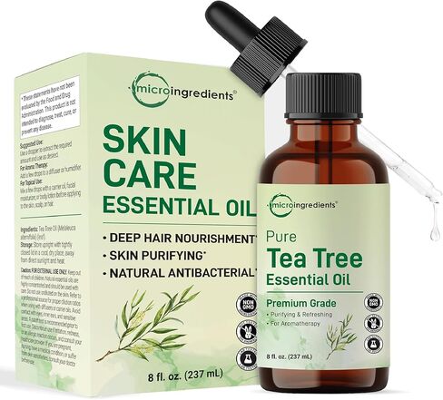 Pure Tea Tree Essential Oil, 8 fl oz | Premium Grade Liquid Drops | DIY for Natural Aromatherapy, Soap, Diffuser, Candles, Body & Scalp Massages | Purifying & Refreshing Aroma | Cruelty Free in Saudi Arabia