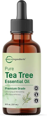 Pure Tea Tree Essential Oil, 8 fl oz | Premium Grade Liquid Drops | DIY for Natural Aromatherapy, Soap, Diffuser, Candles, Body & Scalp Massages | Purifying & Refreshing Aroma | Cruelty Free in Saudi Arabia