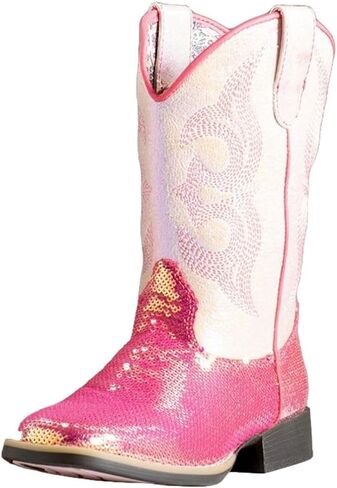 Twister Western Boots Girls Krissy Sequins Square Hot Pink 446004730 in Kuwait