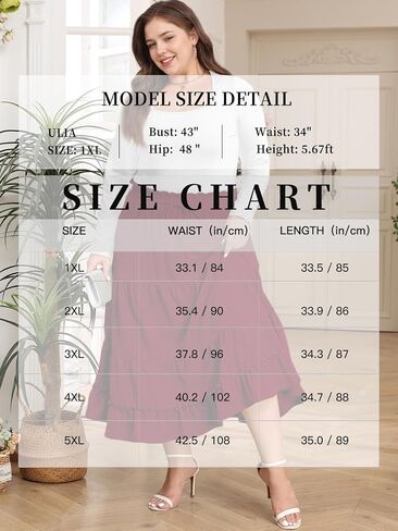 Plus Size Maxi Skirt for Women Fall High Waisted A-Line Flowy Tiered Casual Long Skirts with Pockets in Saudi Arabia
