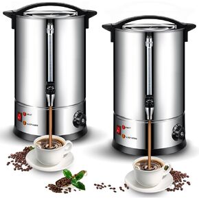 Baderke 2 Pack Commercial Coffee Urns 8L 50 Cup Coffee Maker Stainless Steel Pot Electric Percolator Urn Large Hot Water Tea Dispenser for Party Wedding Home (Classic) in Kuwait