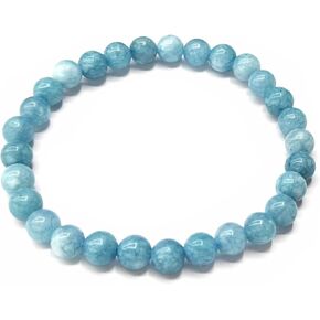 Aquamarine-Inspired Blue Crystal Bracelet – 6mm Beads for Calm, Focus & Emotional Balance – Stretch Jewelry for Women & Men in Saudi Arabia