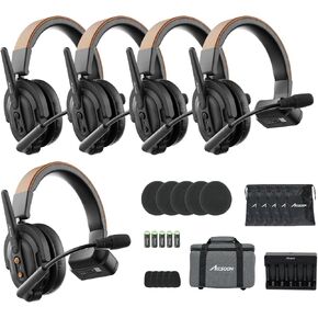Accsoon Como Wireless Headset Intercom System, 5-Person Full-Duplex 1.9 GHz 1312 ft Team Communication Group Talk with Mic, Single-Ear 1 Host 4 Remote Headsets for Movie Shoot Live Show (5PCS) in Kuwait