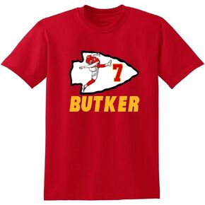 Typhoon's Tops Harrison Butker 7 Kansas City Logo Shirt T-Shirt Youth Large Red, 14-16 in Saudi Arabia
