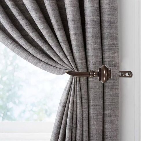 2Pcs Curtain Holdbacks, Heavy Duty Curtain Holders Wall Mounted, Vintage Curtains Pull Backs for Drapes, Metal Curtain Side Hooks Accessories for Window Bedroom Living Room Home Decor, Brown in Saudi Arabia