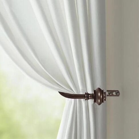 2Pcs Curtain Holdbacks, Heavy Duty Curtain Holders Wall Mounted, Vintage Curtains Pull Backs for Drapes, Metal Curtain Side Hooks Accessories for Window Bedroom Living Room Home Decor, Brown in Saudi Arabia
