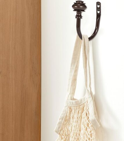 2Pcs Curtain Holdbacks, Heavy Duty Curtain Holders Wall Mounted, Vintage Curtains Pull Backs for Drapes, Metal Curtain Side Hooks Accessories for Window Bedroom Living Room Home Decor, Brown in Saudi Arabia