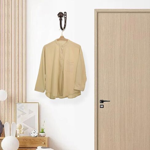 2Pcs Curtain Holdbacks, Heavy Duty Curtain Holders Wall Mounted, Vintage Curtains Pull Backs for Drapes, Metal Curtain Side Hooks Accessories for Window Bedroom Living Room Home Decor, Brown in Saudi Arabia
